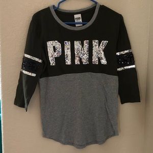 PINK jeweled 3/4 sleeve